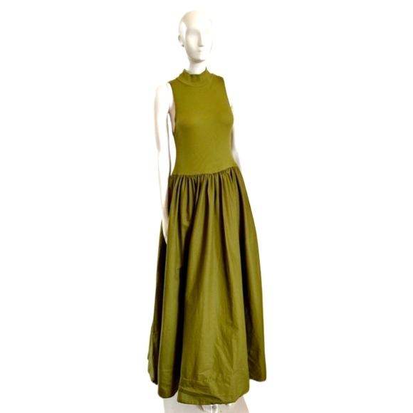 Reformation Dresses & Skirts - REFORMATION Green Organic Cotton Mininalist Feminine Maxi Dress Size Small